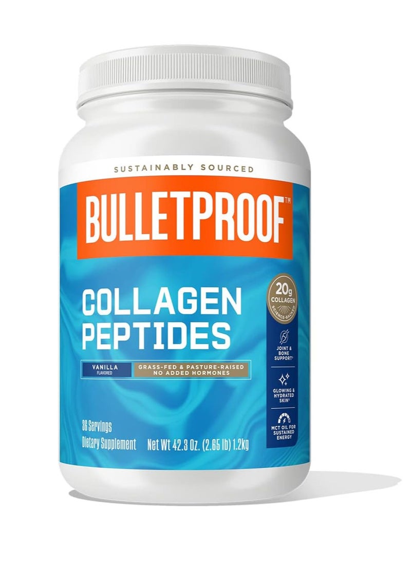 Bulletproof Vanilla Collagen Protein Powder With Mct Oil 19g Protein, 42.3 Oz Value Size - Image 1
