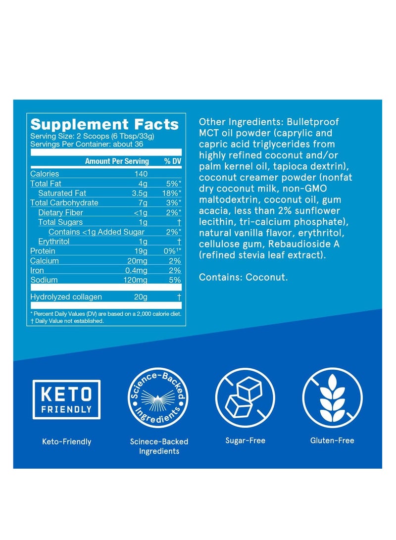 Bulletproof Vanilla Collagen Protein Powder With Mct Oil 19g Protein, 42.3 Oz Value Size - Image 2