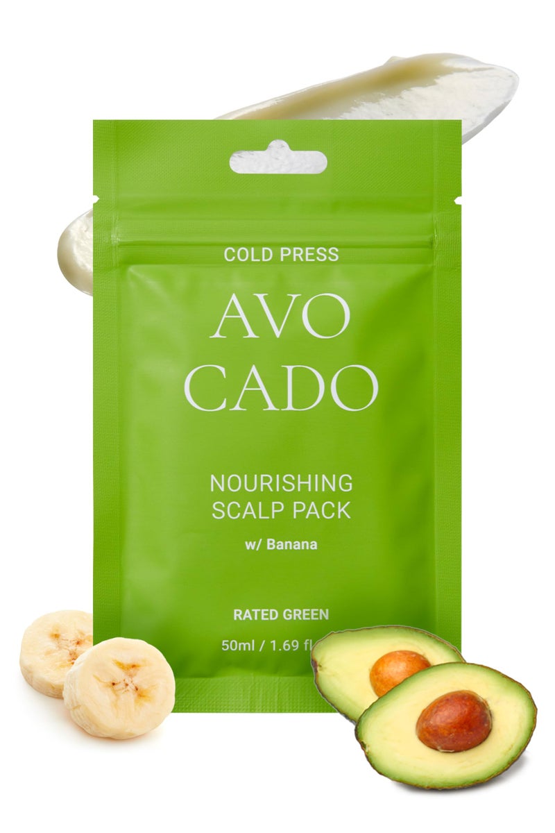RATED GREEN "RATED GREEN Cold Brew Avocado Nourishing Scalp Pack w/Banana, 1.69 Fl. Oz Deep Conditioning, Hydrating Hair Mask for Dry Damaged Hair, Pack of 5" - Image 1
