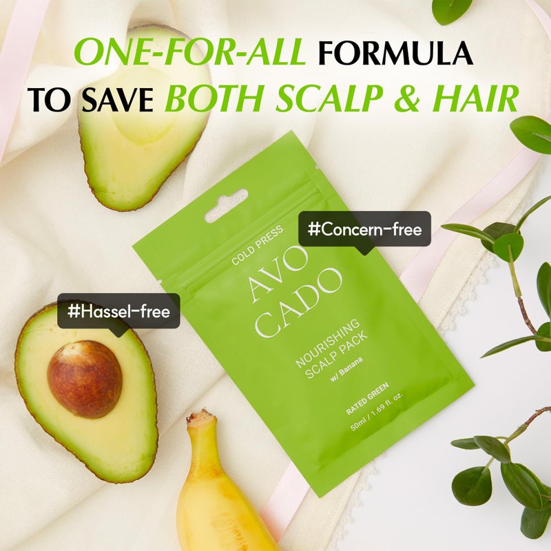 RATED GREEN "RATED GREEN Cold Brew Avocado Nourishing Scalp Pack w/Banana, 1.69 Fl. Oz Deep Conditioning, Hydrating Hair Mask for Dry Damaged Hair, Pack of 5" - Image 5