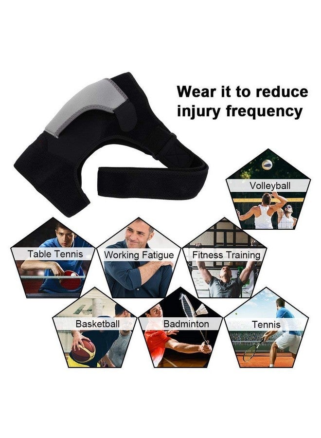 TIMA Shoulder Support Double Lock Neoprene Adjustable Stretch Strap Brace Support Medical Posture Compression Shoulder Pad, Black & Grey, Universal, 1 Unit - Image 5