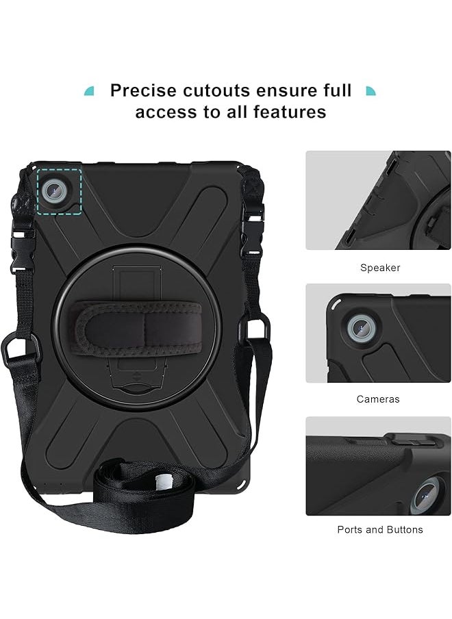 Procases - Compatible For Lenovo Tab M10 Plus 10.6 Inch 3Rd Gen 2022 Released Heavy Duty Shockproof Rugged Case 360 Degree Rotatable Kickstand Protective Cover Case –Black… - Image 1
