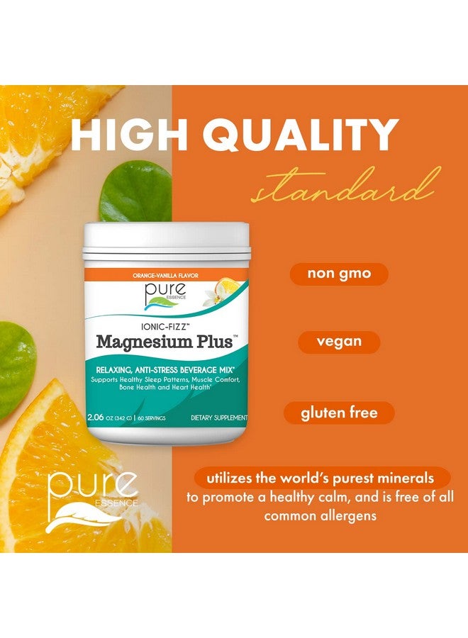 Pure Essence Labs Ionic Fizz Magnesium Plus, Anti-Stress Supplement Drink Powder, Gluten Free and Non-GMO Magnesium Powder (Orange Vanilla, 12.06 Ounce (Pack of 1)) - Image 4