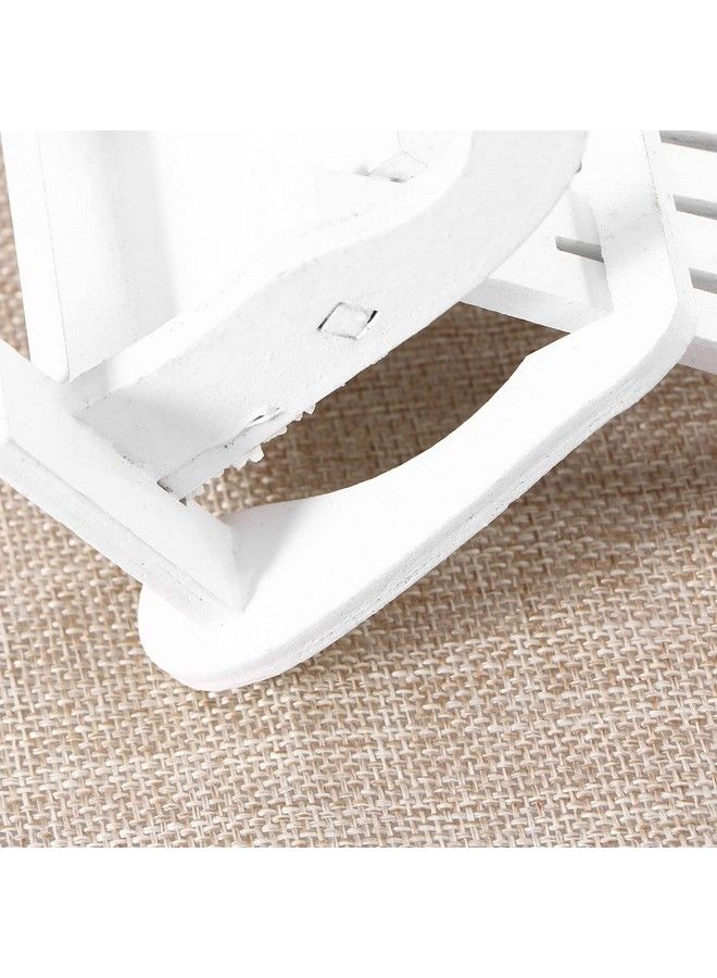 HEALLILY Mini Wooden Beach Chair Dollhouse Miniature Furniture Beach Nautical Decor Chair Ornament Dollhouse Accessories (White) - Image 5