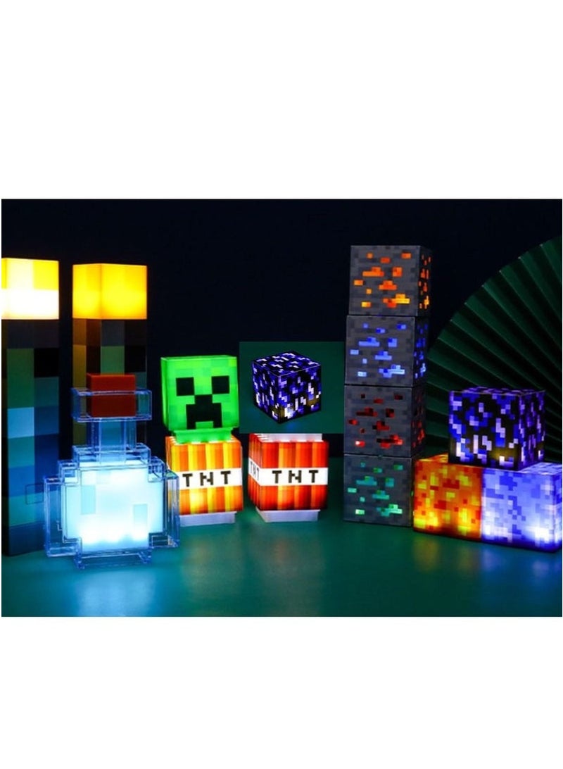 الضفدع الحقيقي مصباح ليلي على شكل مربع من ماين كرافت كريبر، هدية ديكور منزلي للأطفال - Image 3