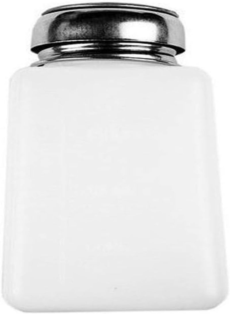 GGOOT 1PC 200ML Push Down Dispenser Nail Polish Remover Pump Empty Bottle Alcohol Liquid Press Pumping Dispenser One Touch Metal Liquid Dispenser for Nail Art - Image 1