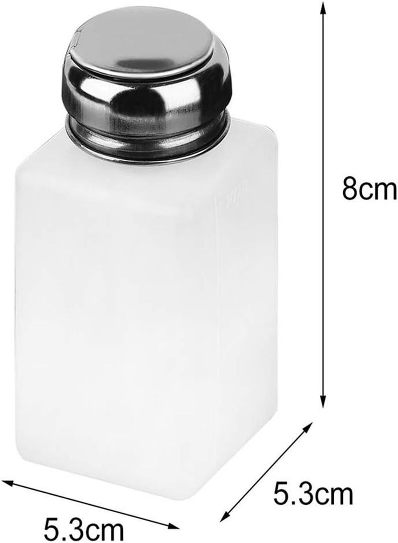 GGOOT 1PC 200ML Push Down Dispenser Nail Polish Remover Pump Empty Bottle Alcohol Liquid Press Pumping Dispenser One Touch Metal Liquid Dispenser for Nail Art - Image 3