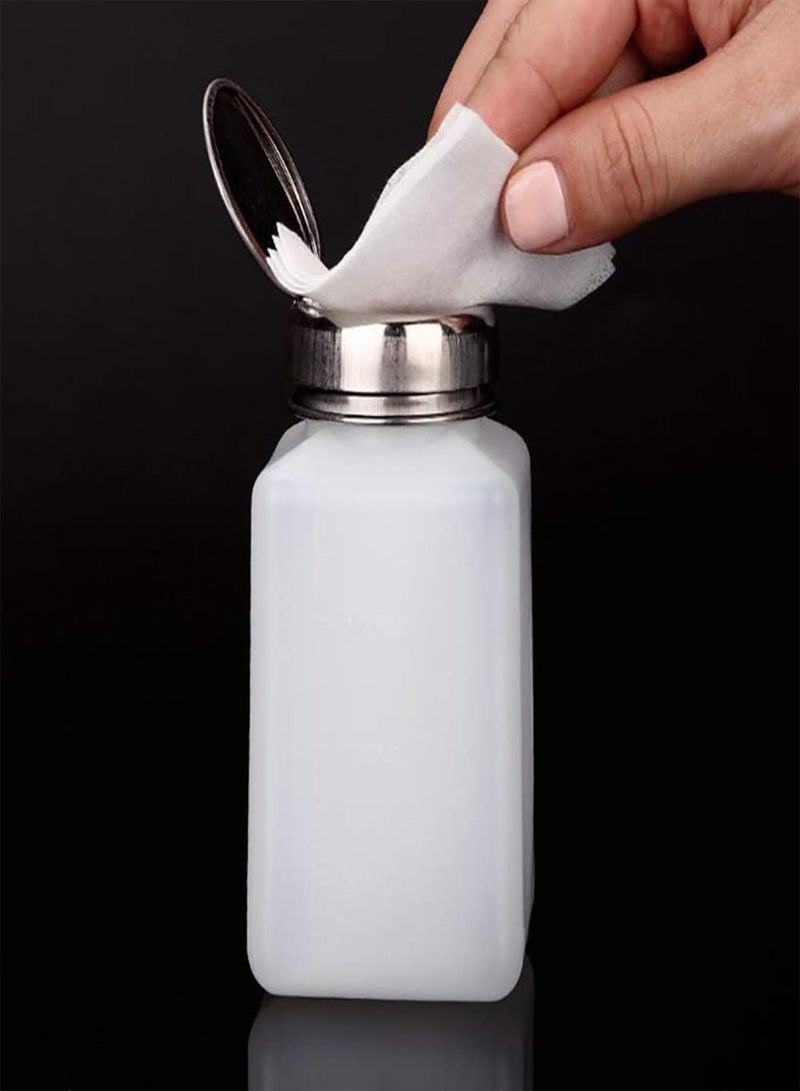 GGOOT 1PC 200ML Push Down Dispenser Nail Polish Remover Pump Empty Bottle Alcohol Liquid Press Pumping Dispenser One Touch Metal Liquid Dispenser for Nail Art - Image 4
