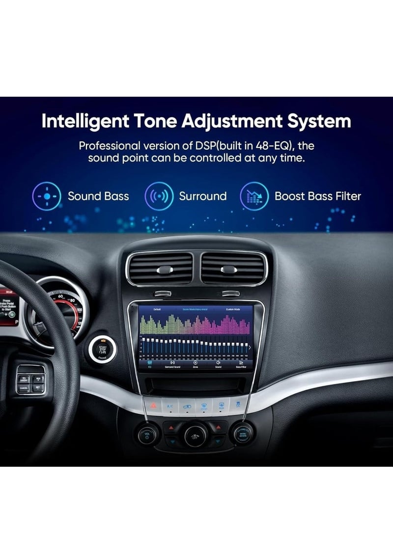 Android Car Stereo For Dodge Journey 2012-2020 Support Apple Carplay Android Auto Wireless QLED 4GB RAM Fast Interface Quick Boot AHD Camera Included SIM Card Support Bluetooth USB Video Audio DSP