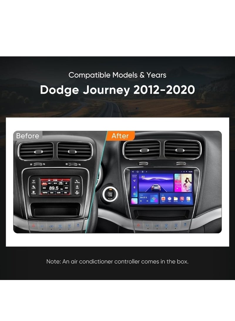 Android Car Stereo For Dodge Journey 2012-2020 Support Apple Carplay Android Auto Wireless QLED 4GB RAM Fast Interface Quick Boot AHD Camera Included SIM Card Support Bluetooth USB Video Audio DSP