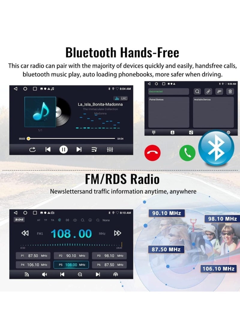 Android Car Stereo For Dodge Journey 2012-2020 Support Apple Carplay Android Auto Wireless QLED 4GB RAM Fast Interface Quick Boot AHD Camera Included SIM Card Support Bluetooth USB Video Audio DSP