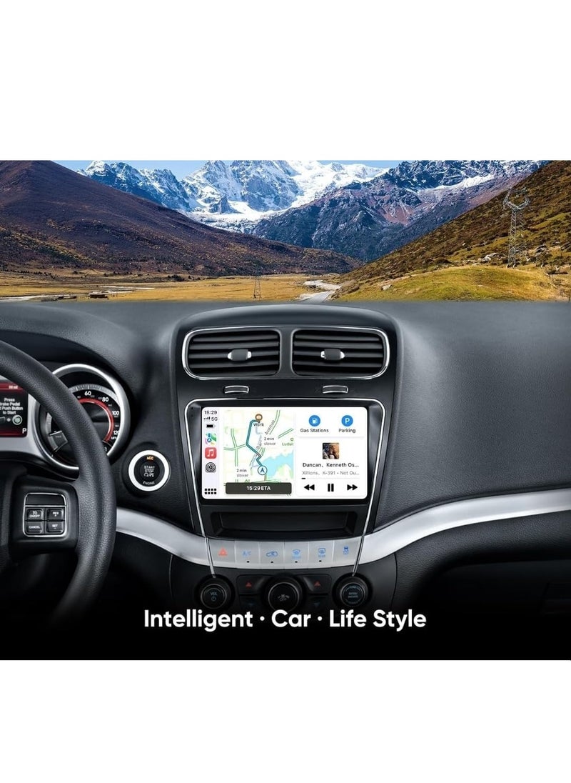 Android Car Stereo For Dodge Journey 2012-2020 Support Apple Carplay Android Auto Wireless QLED 4GB RAM Fast Interface Quick Boot AHD Camera Included SIM Card Support Bluetooth USB Video Audio DSP