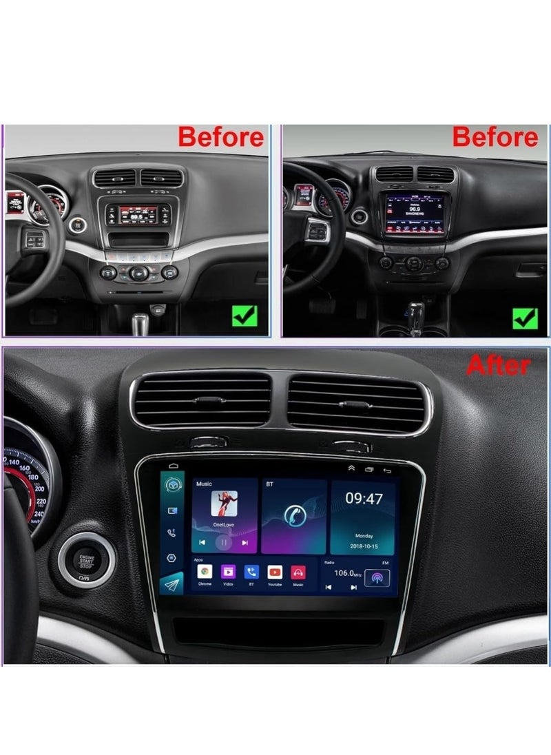 Android Car Stereo For Dodge Journey 2012-2020 Support Apple Carplay Android Auto Wireless QLED 4GB RAM Fast Interface Quick Boot AHD Camera Included SIM Card Support Bluetooth USB Video Audio DSP