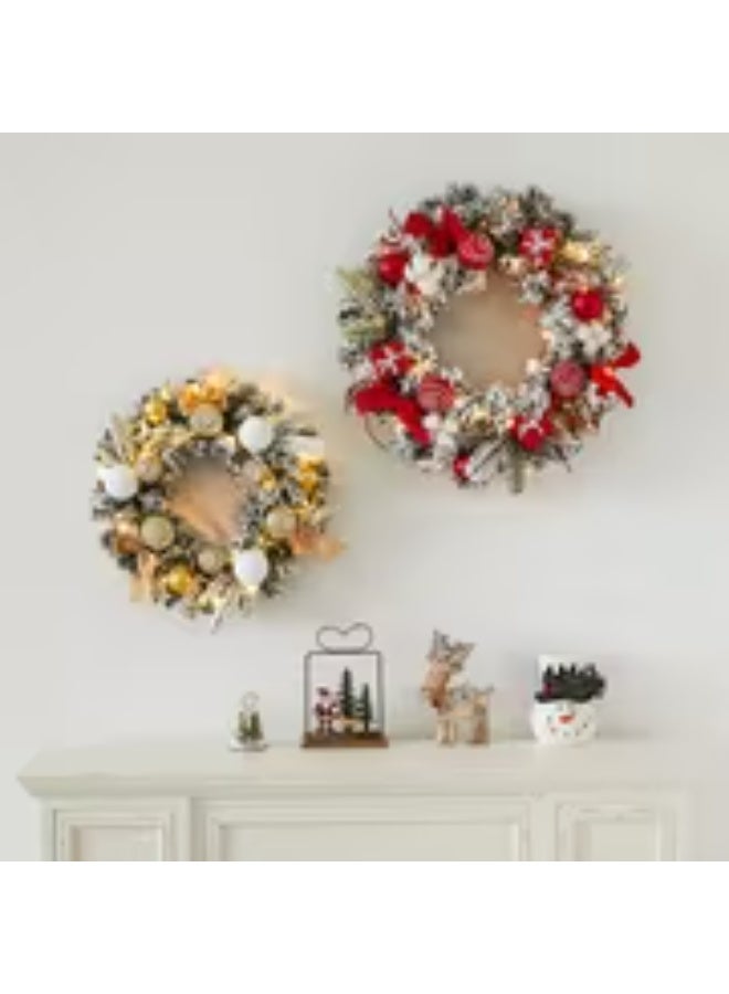 إيروريكس طقم 2 إكليل عيد الميلاد – ديكور احتفالي للمنزل وتعليق الشجرة - Image 1