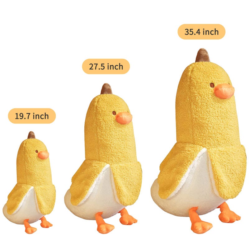 PEACH CAT Banana Duck Plush Toy Cute Plushie Hugging Plush Pillow Duck Stuffed Animal for Girls and Boys Yellow 354 - Image 3