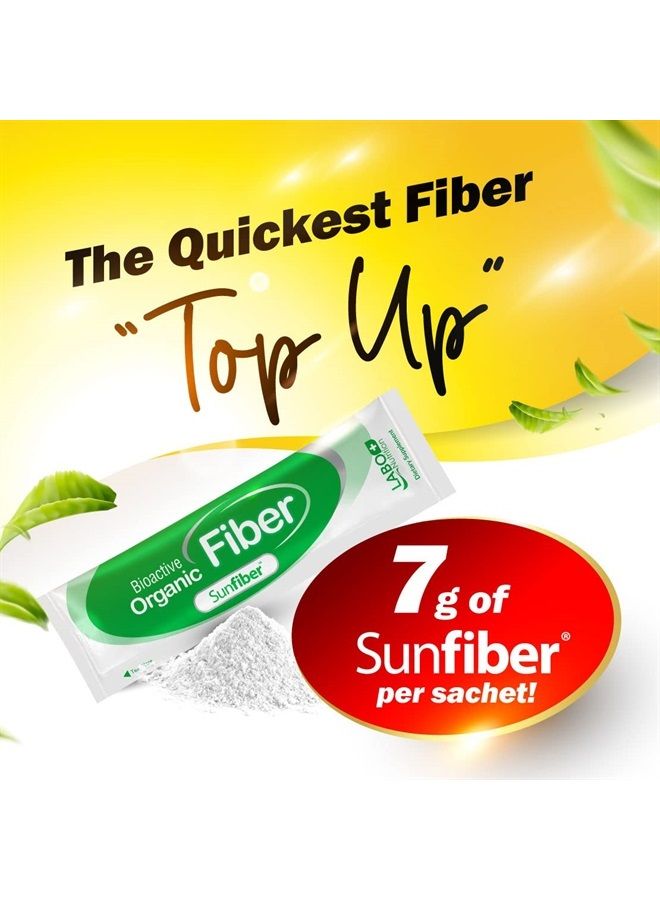 LABO Nutrition ألياف عضوية نشطة حيويًا، مكمل غذائي من ألياف بريبايوتيك قابلة للذوبان من صن فايبر، تدعم صحة الجهاز الهضمي والأمعاء والعافية مع صمغ الجوار المحلل جزئيًا، منخفض الفودماب، غير معدّل وراثيًا، 30 كيسًا - Image 5