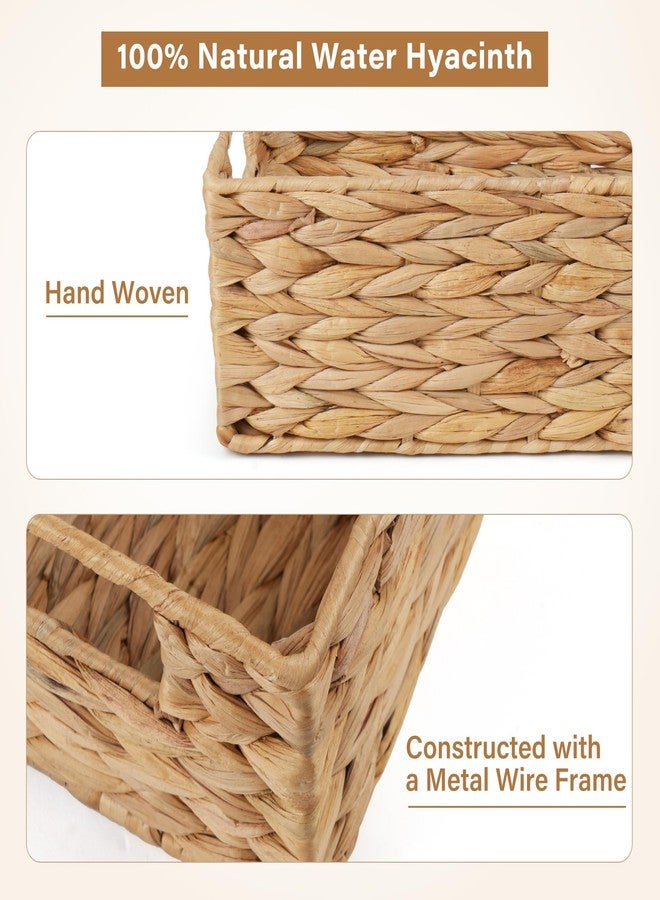 LotFancy Bathroom Basket, 2 Pack Water Hyacinth Toilet Paper Basket, Hand Woven Back of Toilet Organizer for Toilet Tank Top Countertop, Wicker Baskets for Shelves - Image 3