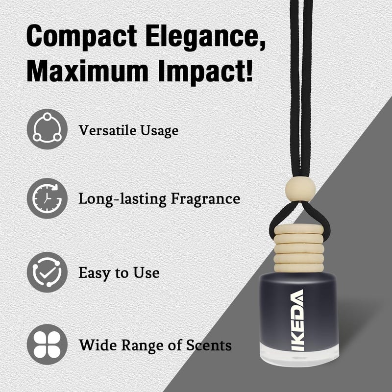 Ikeda Car Air Freshener: Hanging Car Smell Air Freshener | 10ml Hanging Car Perfume | Long Lasting Fragrance | Strong Scents Diffuser for Auto Home (New Car|Circular) - Image 4
