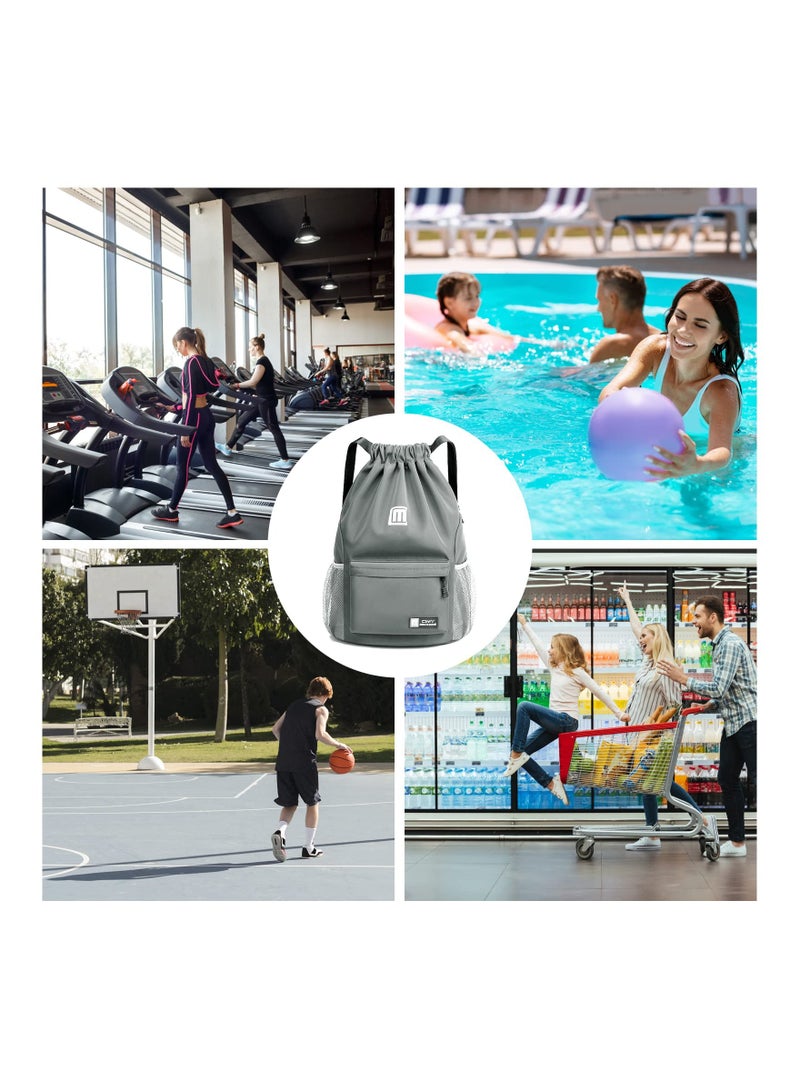 Waterproof Drawstring Backpack for Men, Women, and Kids - Large Printed Gym Bag for Sports, Travel, Yoga, Swimming, and Shopping - Versatile Drawstring Bag for All Ages. - Image 5