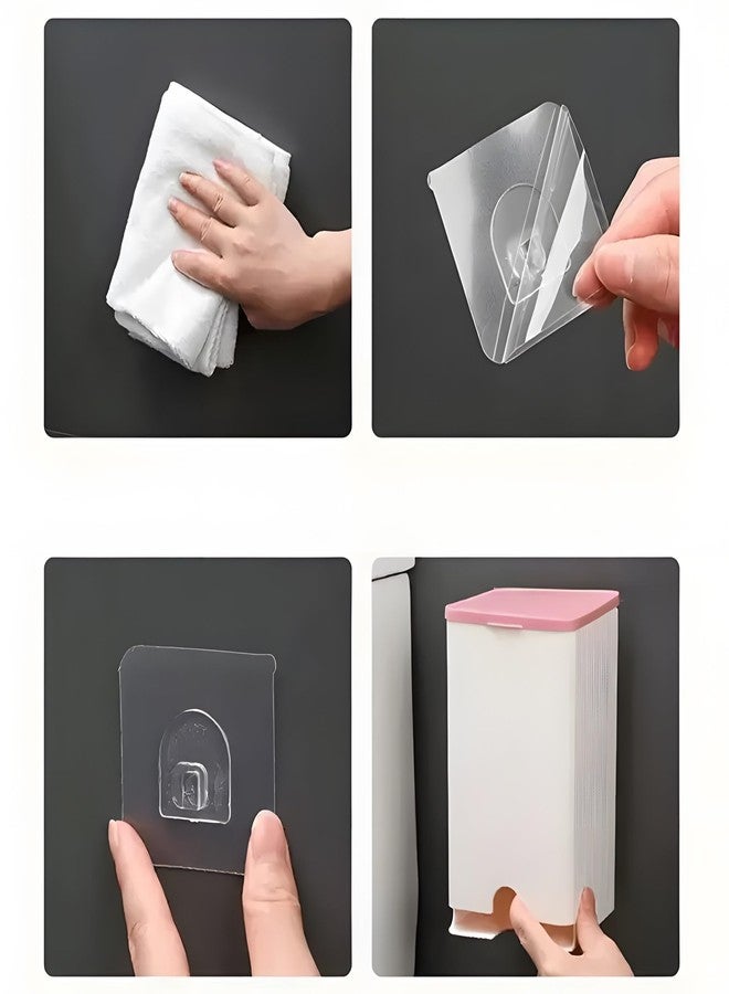 24x7 eMall Sanitary Pads Dispenser Wall-Mounted Sanitary Napkin Storage Box Dust-Proof- Pink White 19.5cm x 11.5cm - Image 2