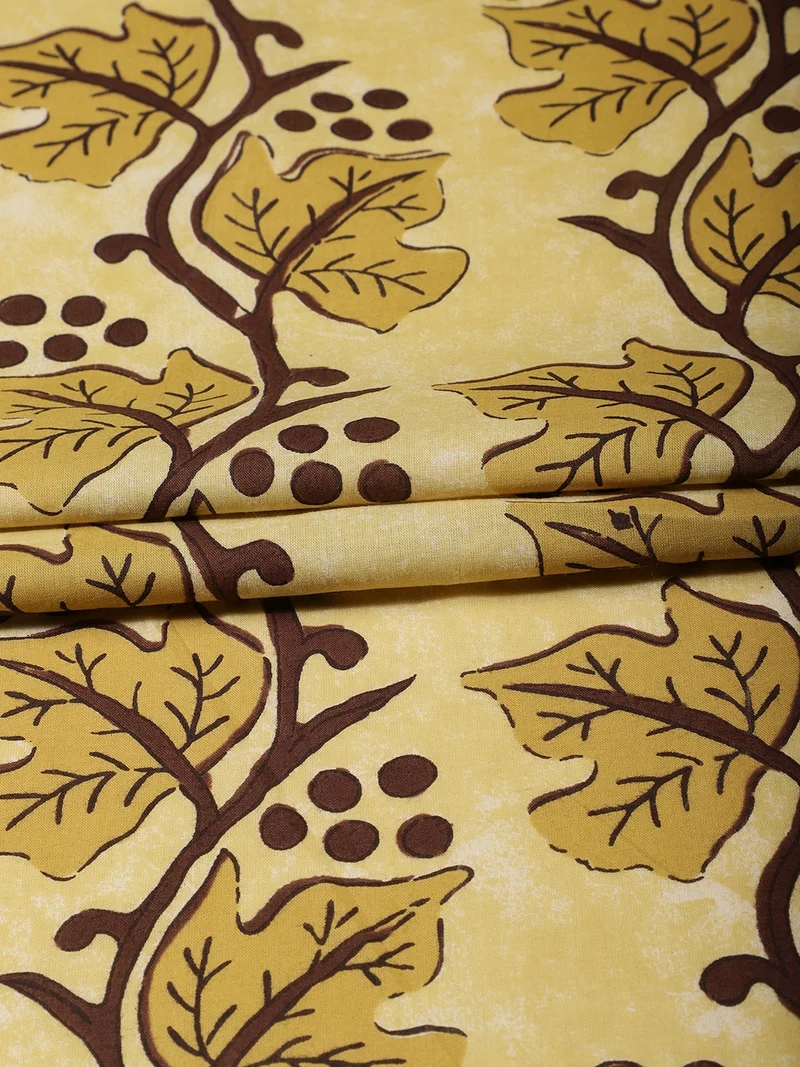 أيه كيه إس Mustard Yellow Block Print Fabric
