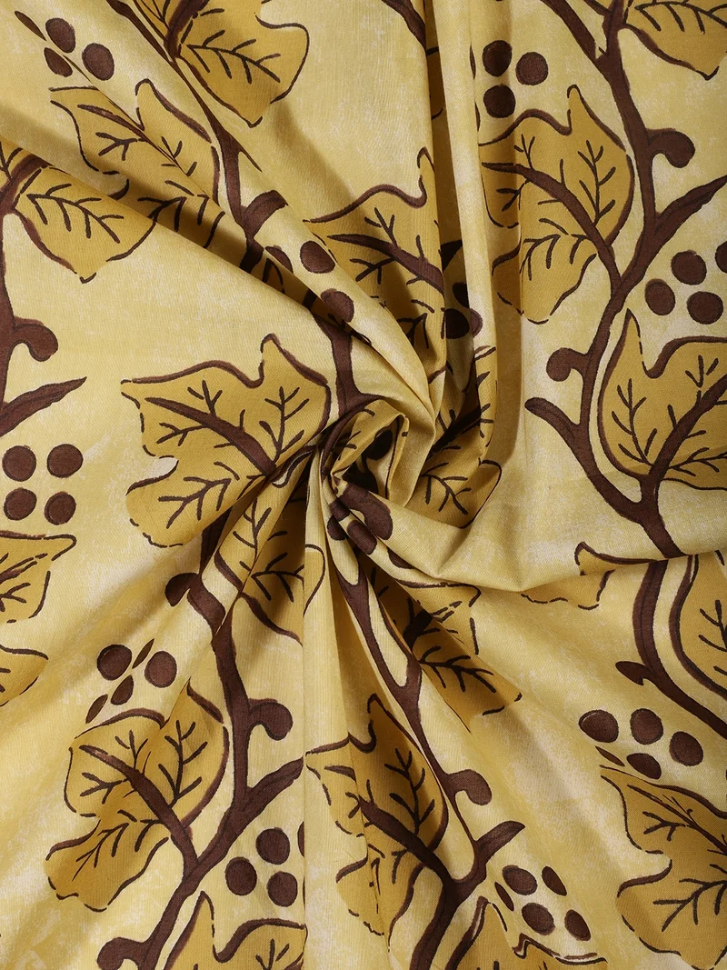 أيه كيه إس Mustard Yellow Block Print Fabric
