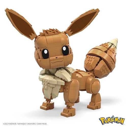 Mega Brands MEGA Pokémon Building Toys Set Jumbo Eevee with 824 Pieces, Articulated and Poseable, 11 Inches Tall, for Kids - Image 3