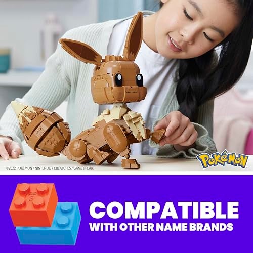 Mega Brands MEGA Pokémon Building Toys Set Jumbo Eevee with 824 Pieces, Articulated and Poseable, 11 Inches Tall, for Kids - Image 4