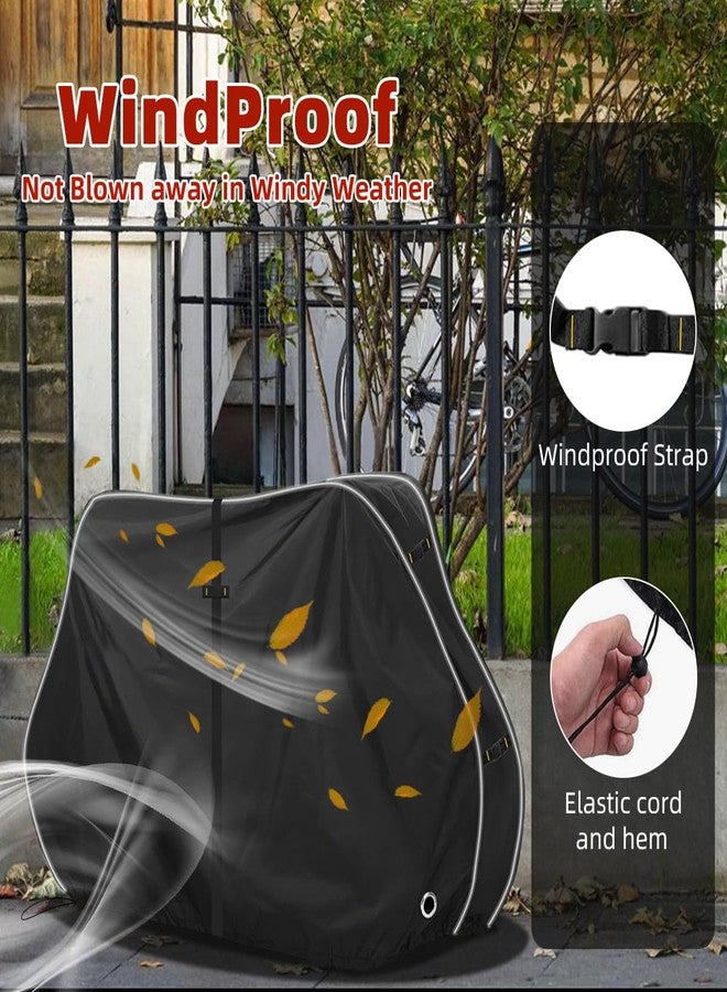Zenicham 600D Bike Cover for Transport 1-2 Bikes, Heavy Duty Waterproof & Windproof Bike Covers Outdoor Storage with Reflective Strips, Bicycle Cover with Lock Holes - Image 2