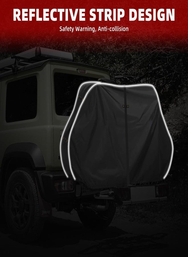 Zenicham 600D Bike Cover for Transport 1-2 Bikes, Heavy Duty Waterproof & Windproof Bike Covers Outdoor Storage with Reflective Strips, Bicycle Cover with Lock Holes - Image 4