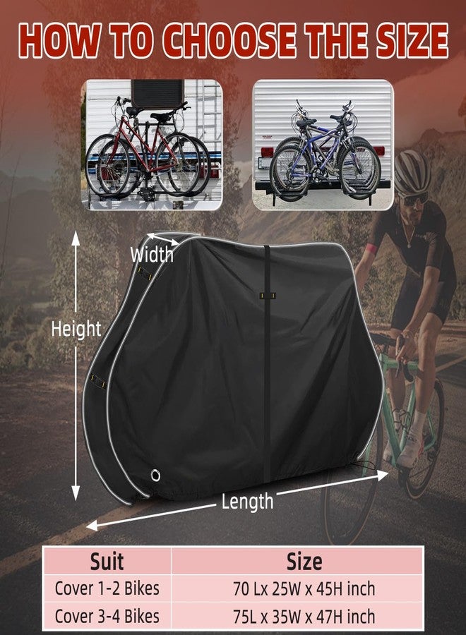 Zenicham 600D Bike Cover for Transport 1-2 Bikes, Heavy Duty Waterproof & Windproof Bike Covers Outdoor Storage with Reflective Strips, Bicycle Cover with Lock Holes - Image 5