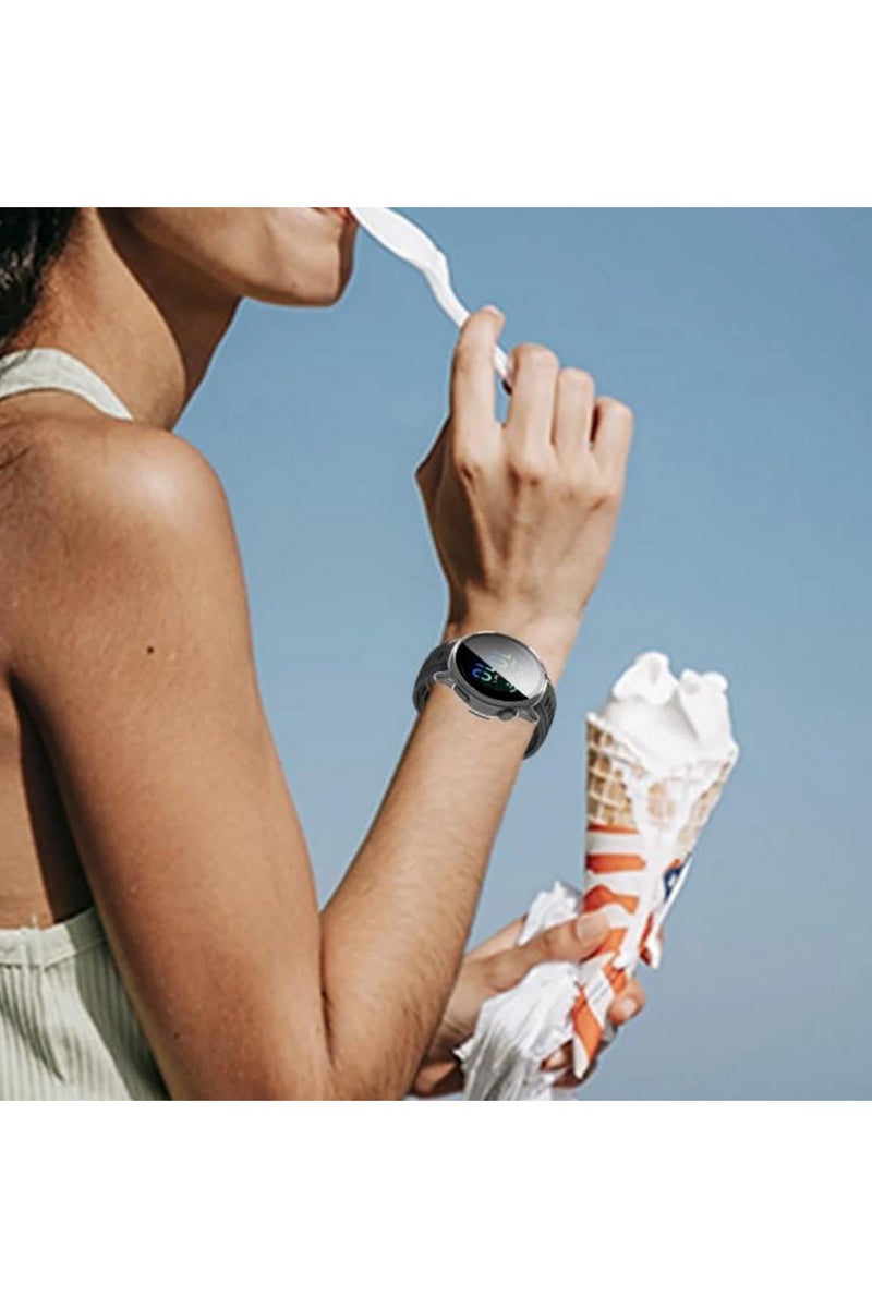 1PCS PC Tempered Glass Case for Garmin Vivoactive 6 Anti Scratch Full Coverage Screen Protector with Bumper Protective Shell Compatible with Vivoactive 6 Smartwatch Clear Cover - Image 3