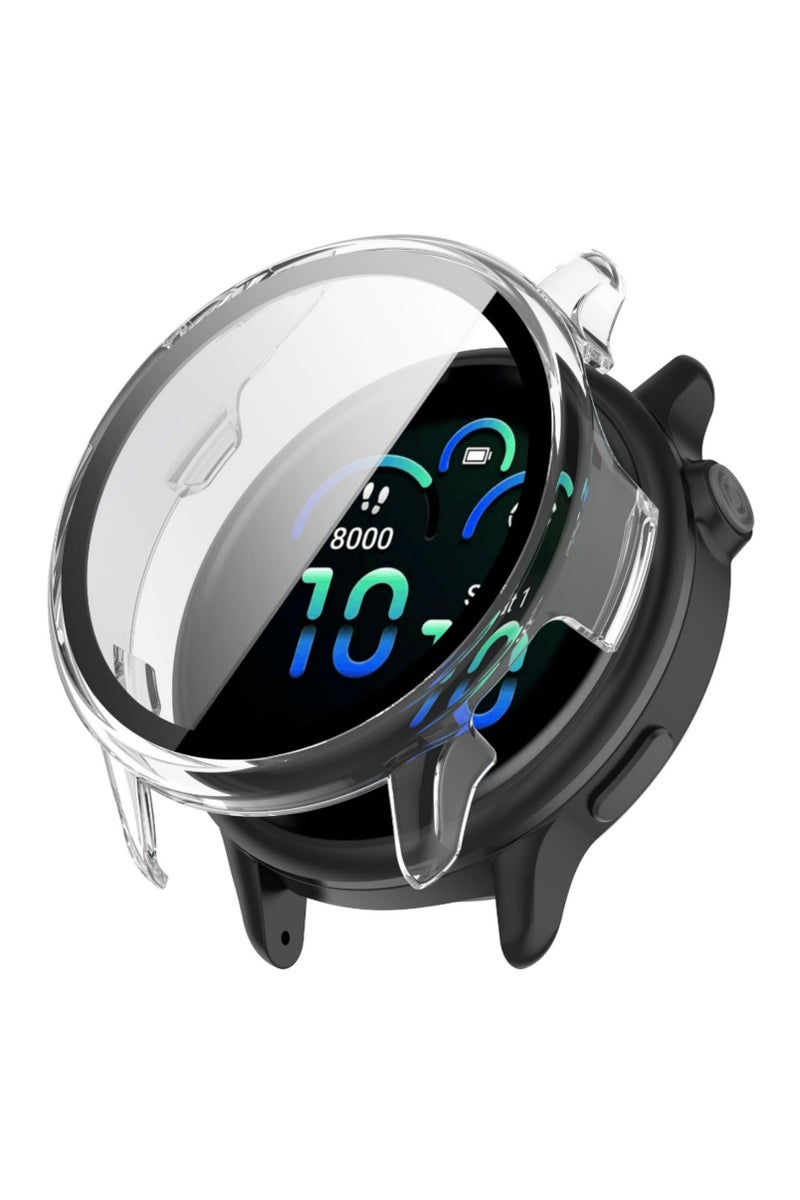 1PCS PC Tempered Glass Case for Garmin Vivoactive 6 Anti Scratch Full Coverage Screen Protector with Bumper Protective Shell Compatible with Vivoactive 6 Smartwatch Clear Cover - Image 2