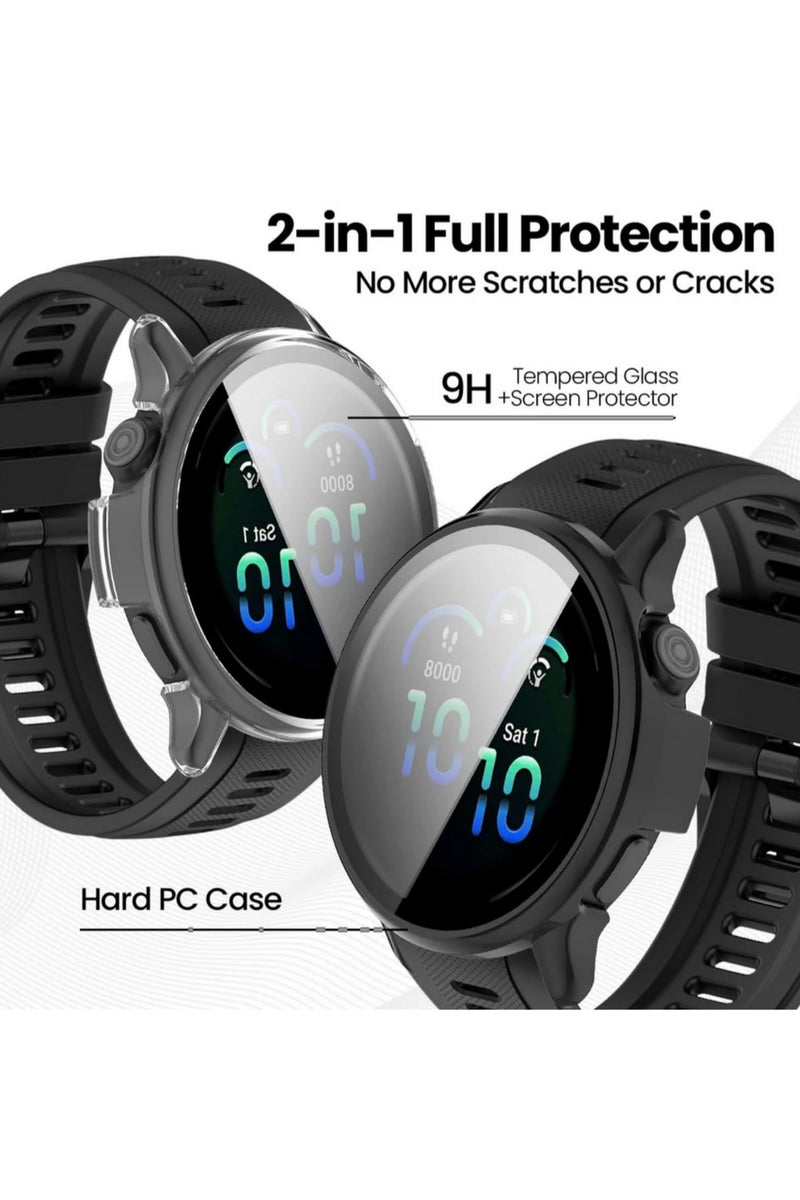 1PCS PC Tempered Glass Case for Garmin Vivoactive 6 Anti Scratch Full Coverage Screen Protector with Bumper Protective Shell Compatible with Vivoactive 6 Smartwatch Clear Cover - Image 5
