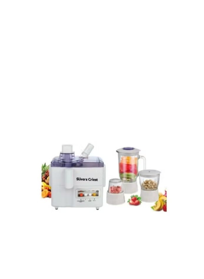 Sliver Criest 4-in-1 Food Processor & Juicer - Multi-functional Smoothie Maker, Juicer, Chopper, Grinder & Mill Mincer  - Image 1
