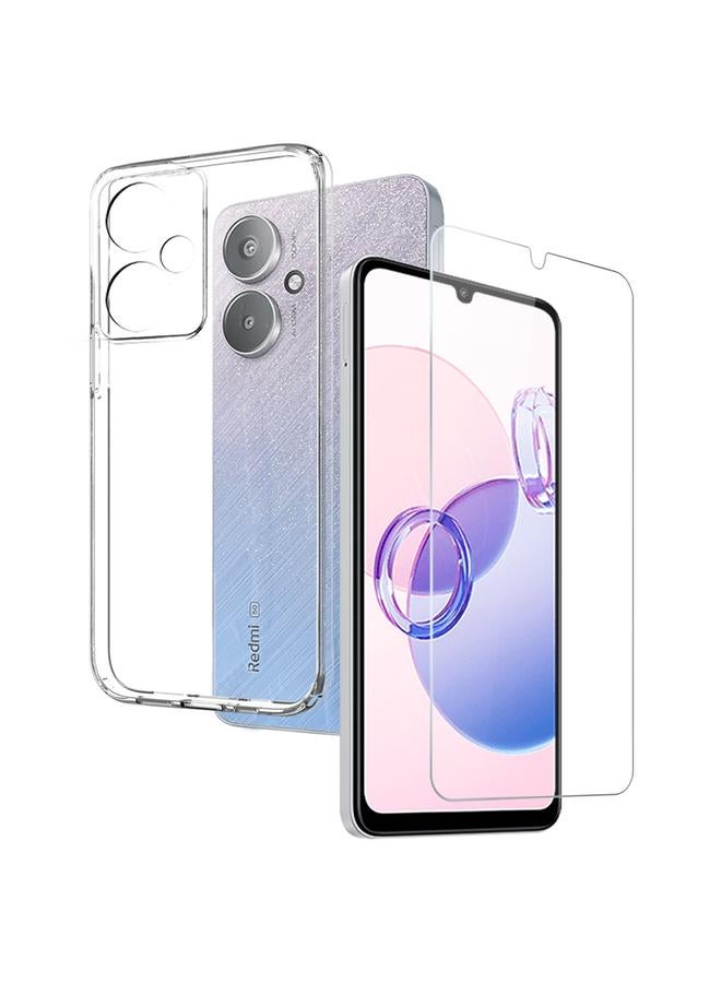 NORTHJO For Xiaomi Redmi 13C 5G NORTHJO Transparent TPU Phone Case with Tempered Glass Film(Transparent) - Image 1