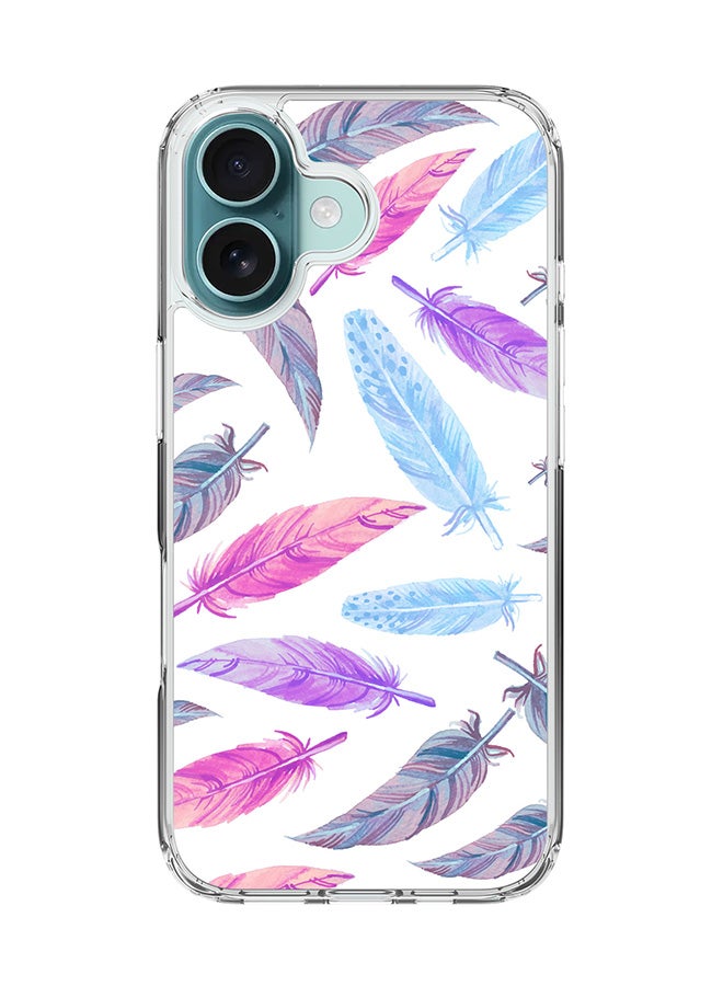 Stylizedd For iPhone 16 Case [Compatible with MagSafe] Slim Magnetic cover Clear Phone Case - Feather Colors FP - Image 1