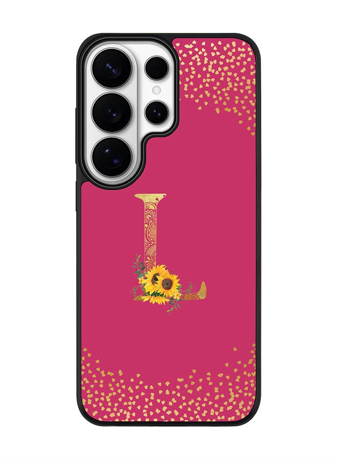 For Samsung Galaxy S26 Ultra Case, [Compatible with MagSafe] Slim Magnetic cover Phone Case - Custom Floral Monogram - L ( Deep Pink )