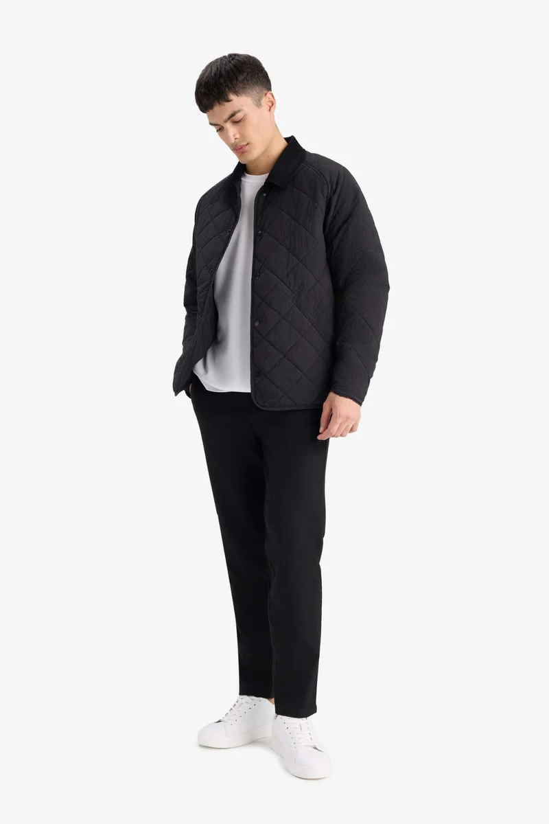 ديفاكتو Regular Fit Shirt Collar Quilted Jacket