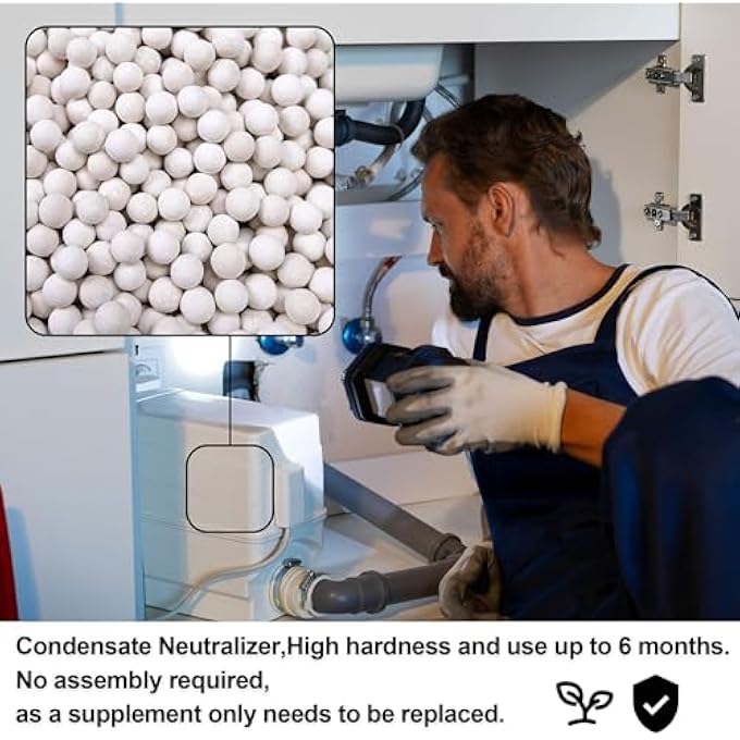 5 LBS REFILL CONDENSATE NEUTRALIZER, 7-8 MM PICKLING WASTE LIQUID NEUTRALIZER,CONDENSATE NEUTRALIZES BALLS FOR CONDENSING FURNACES,BOILER,WATER HEATER NEUTRALIZER KIT - Image 3