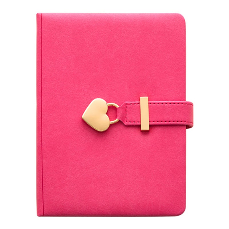Writing Journal B6 Size Durable Premium PU Hardcover Heart Lock Notebook - Golden Gilded Edges Secure Memory Book for Travelers Creative Writers - Image 1