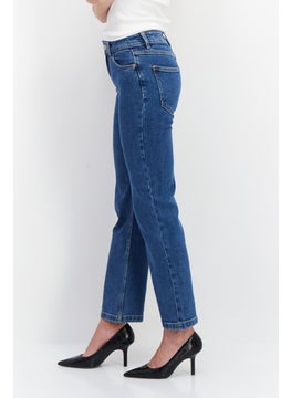 Don't Call Me Jennyfer Women Straight Fit Washed Stretchable Denim Jeans, Blue  - Image 3