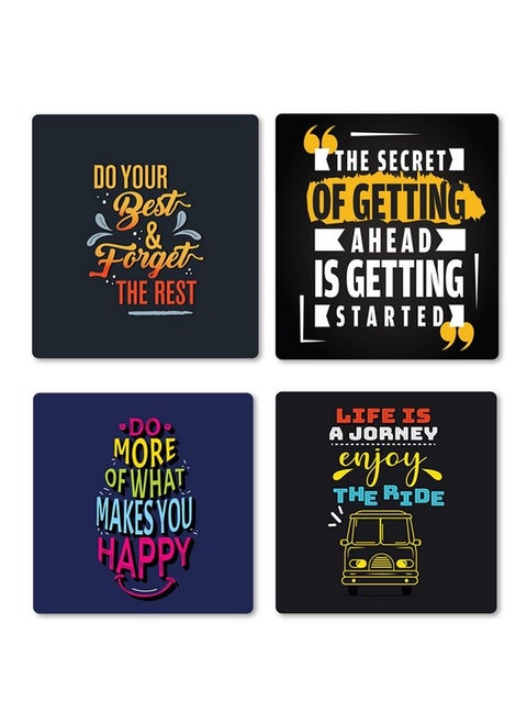 Windup Fridge Magnets - Inspiration Quotes Frames - 4 x 4 inch - Set of 4 (Design -H)