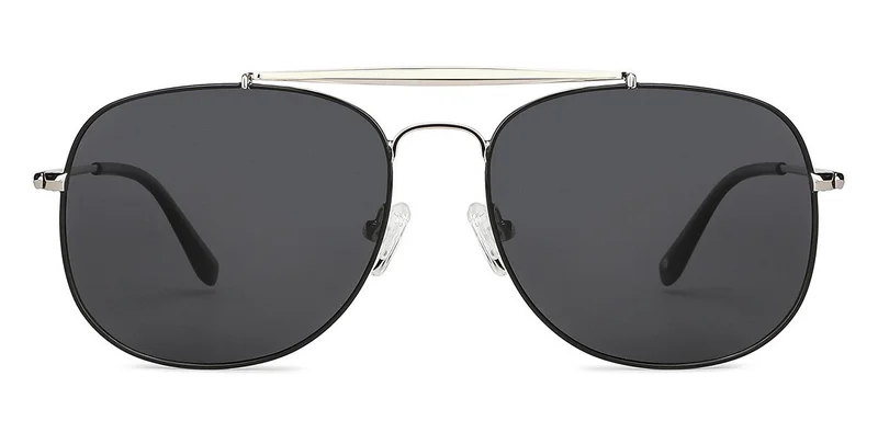 جون جاكوبس JJ Tints Full Rim Square Frame Polarized &amp; UV Protected Sunglasses JJ S13076 - 57mm - Silver