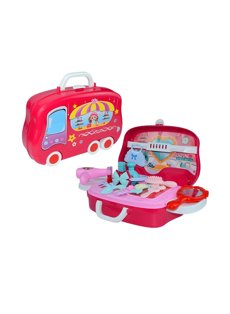 Kids Beauty Set for Girls – Portable Makeup Suitcase Kit with Makeup Accessories, Pretend Play Cosmetic Toy, Kids Makeup Set for Girls, Portable Play Makeup Case - Image 2