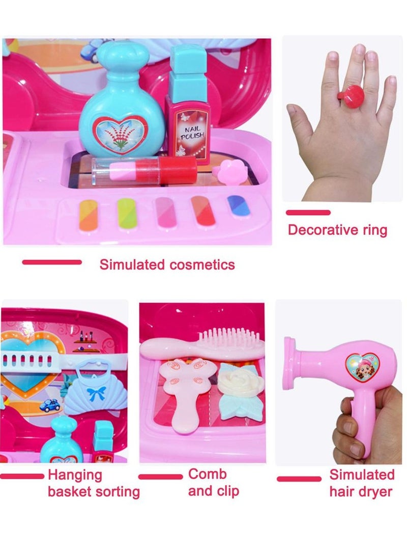 Kids Beauty Set for Girls – Portable Makeup Suitcase Kit with Makeup Accessories, Pretend Play Cosmetic Toy, Kids Makeup Set for Girls, Portable Play Makeup Case - Image 3