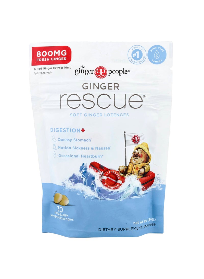 Ginger Rescue®, Soft Ginger Lozenges, 30 Individually Wrapped Lozenges