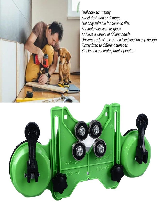 Jectse Tile Hole Saw Jig Fixture, Adjustable and Portable with 2 Suction Cups, Drilling for Ceramic, Glass, Porcelain, and Marble (Locator) - Image 2