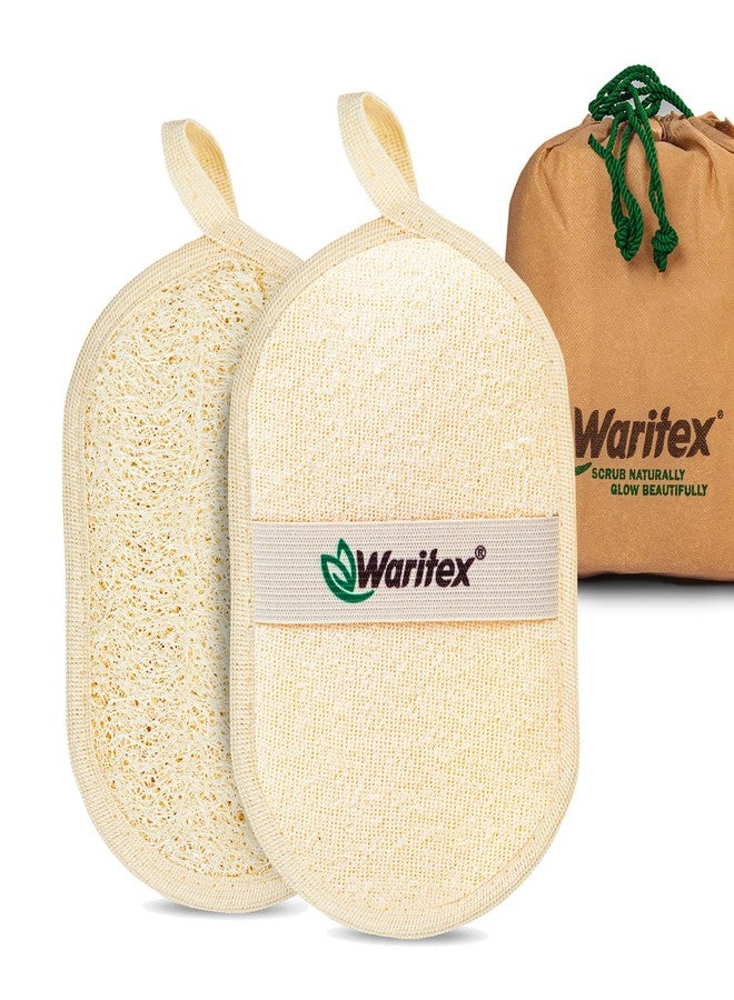 Waritex Organic Egyptian Loofah Oval Exfoliating Body Scrubbers [2 Pack] - Image 1