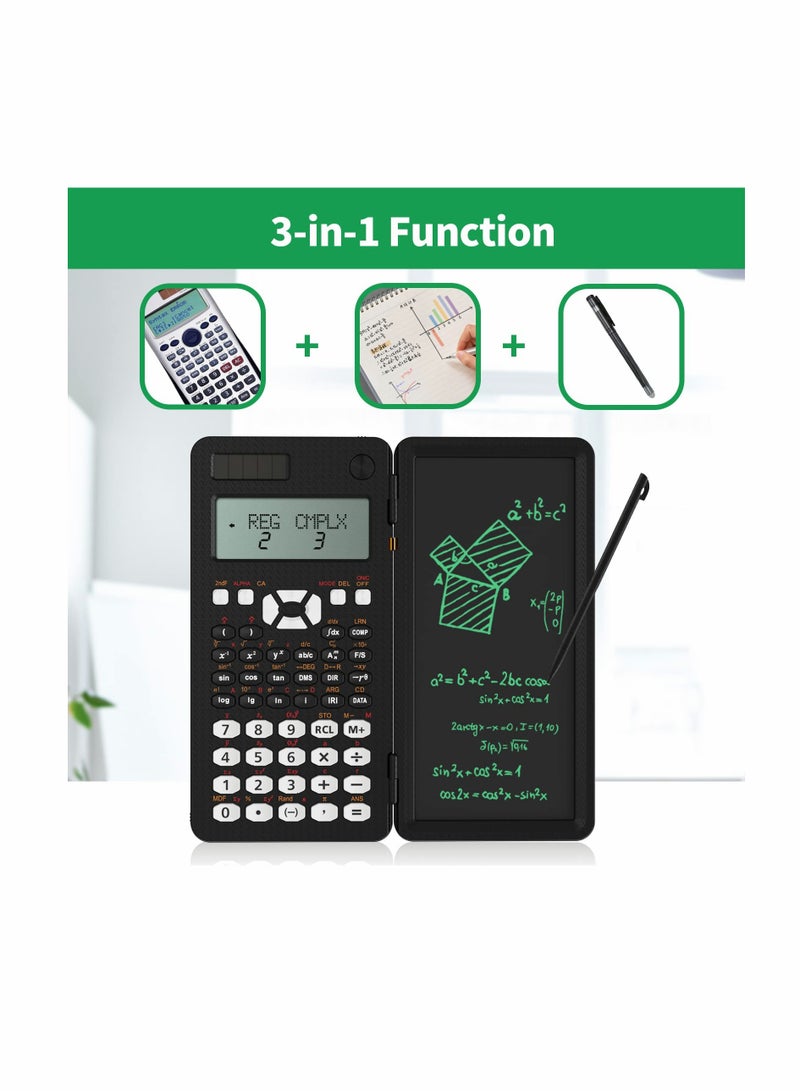 SYOSI Engineering Scientific Calculator with Writing Tablet Upgraded 991MS, with Solar Battery, 349 Functions, Professional Portable Foldable Calculator Notepad for Students Teacher Engineer - Image 5